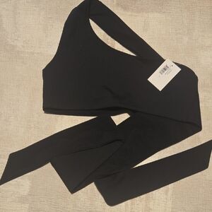 Black One-Shoulder Crop Top